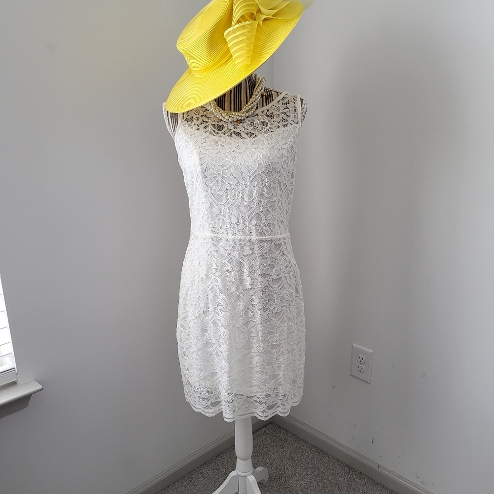 NWOT Lascana creme lace dress, Size 4